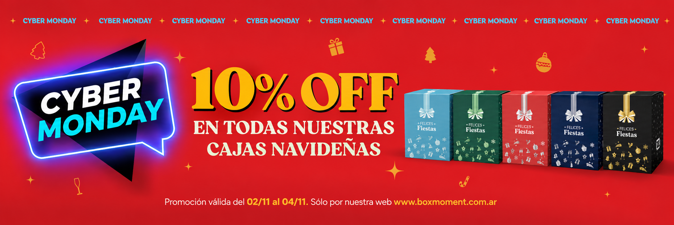 Cyber Monday: 10% OFF en cajas navideñas, del 2 al 4 de noviembre