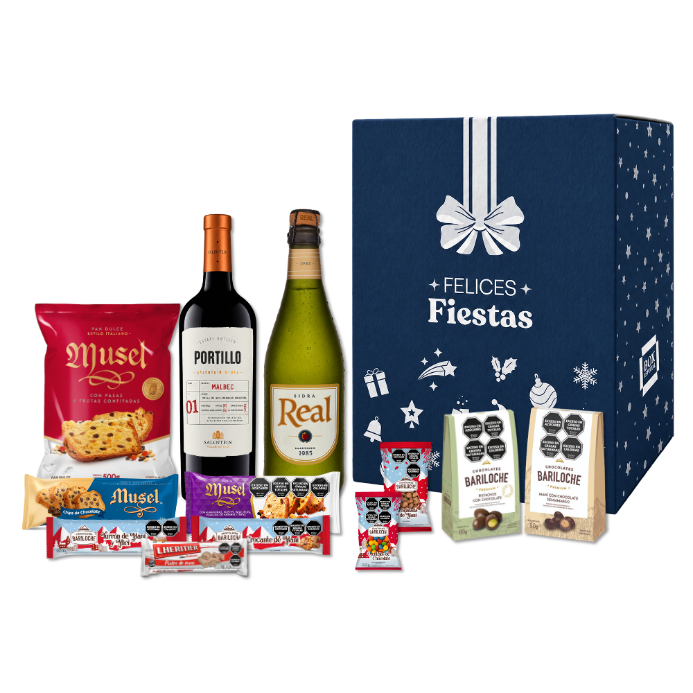 Caja Navideña Azúl 1 - (Platino)