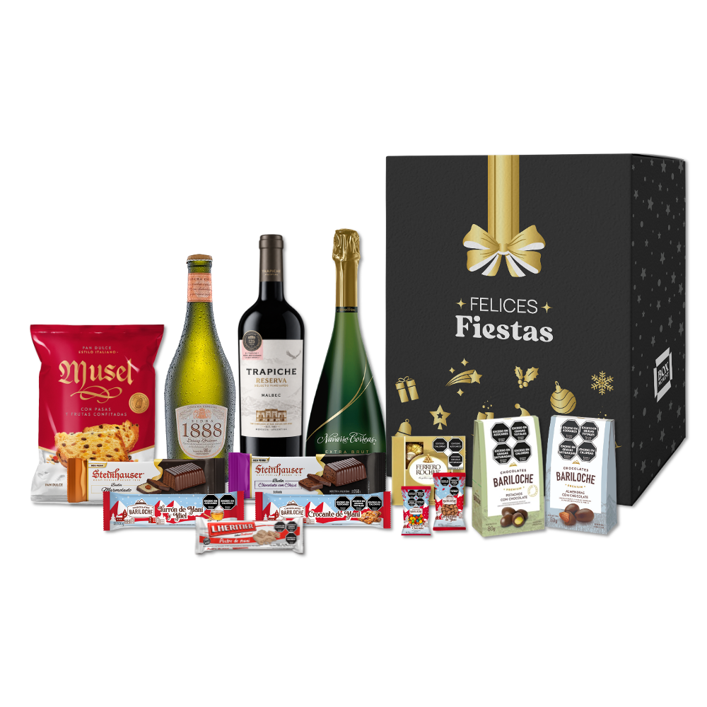Caja Navideña Negra 1 - (Oro)